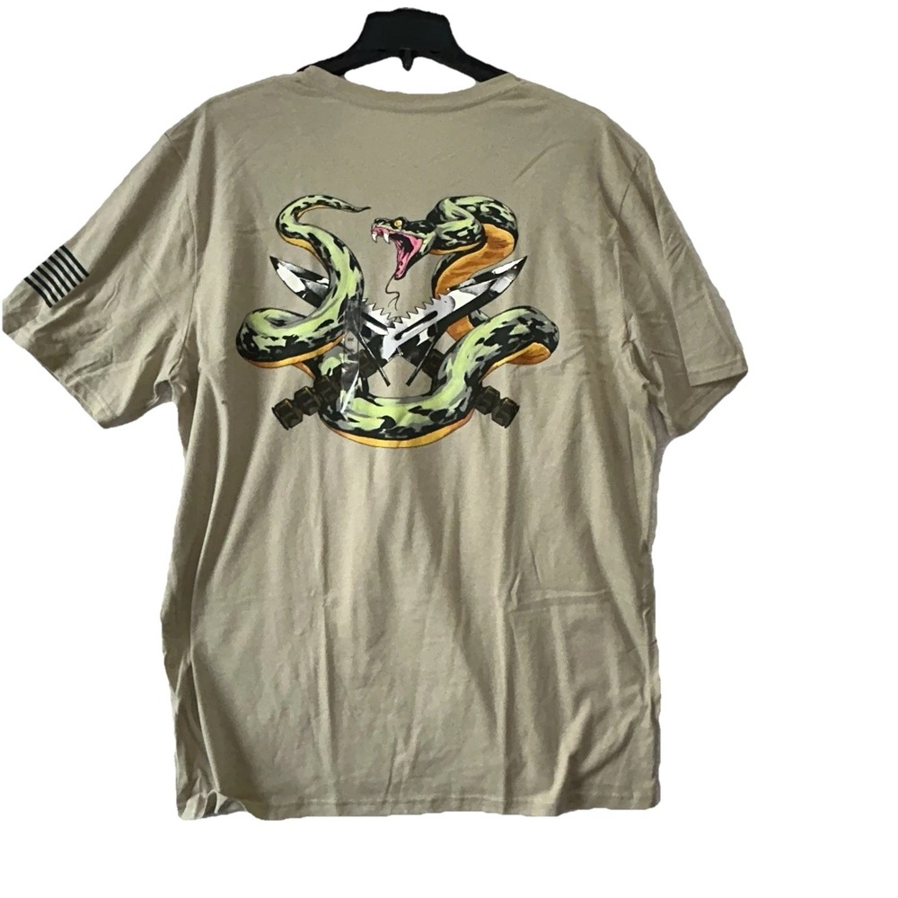 Under Armour Men's 2XL Snake Knife Short Sleeve Tan Shirt (R1)